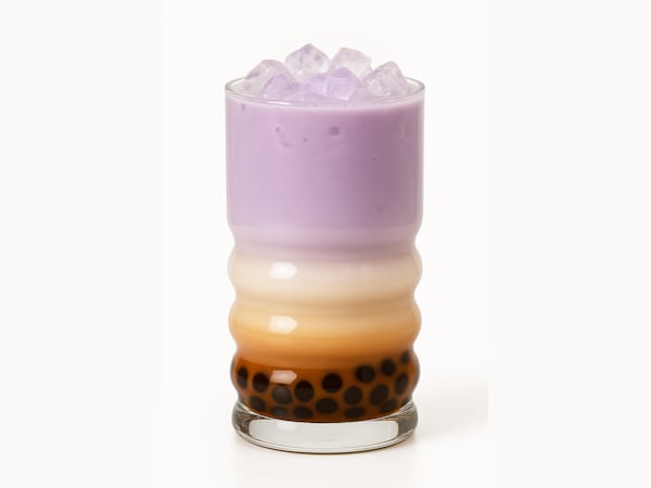 Taro Dirty Ripple Latte — three layer taro boba drink